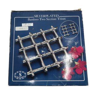 Silver Ribbon SILVERPLATED BAMBOO Style Two Section Trivet